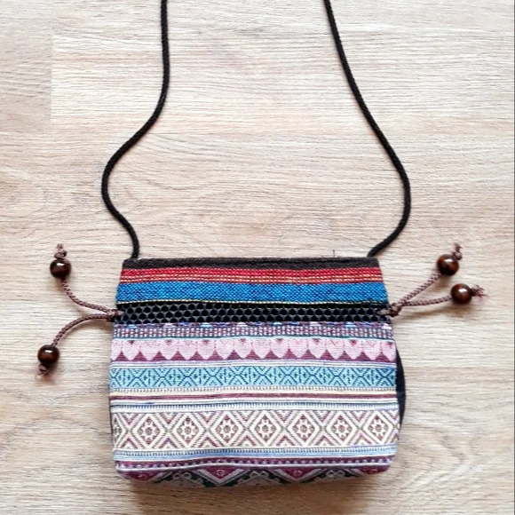 Handmade Hmong Colorful Textile Embroidered Crossbody Bag - Picture 9 of 11